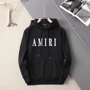 AMIRI Black Hoodie with White Lettering